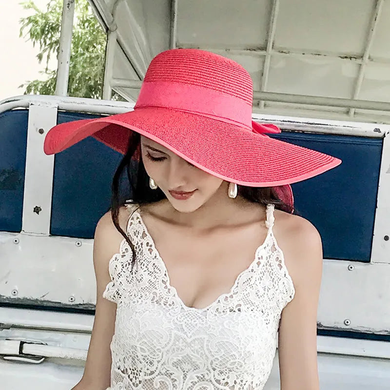 Women’s UV Protection Straw Summer Visor Hat