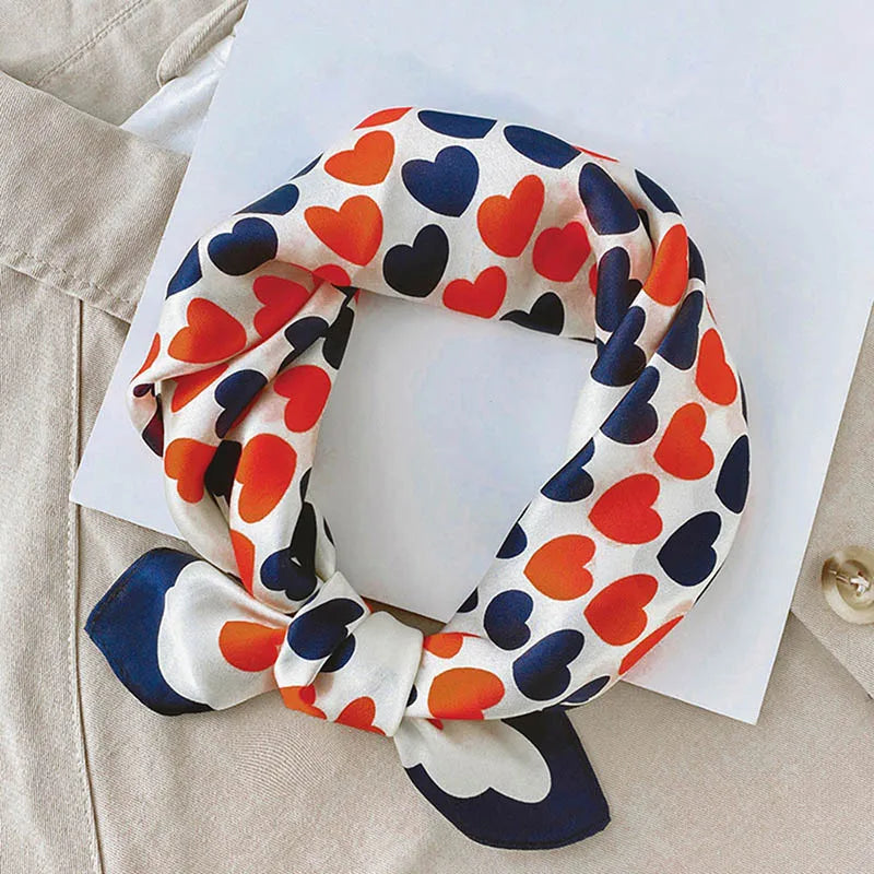 100% Silk Printed Neck Hair Scarf