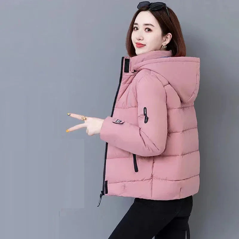 Thick Fleece Puffer Hooded Jacket Women