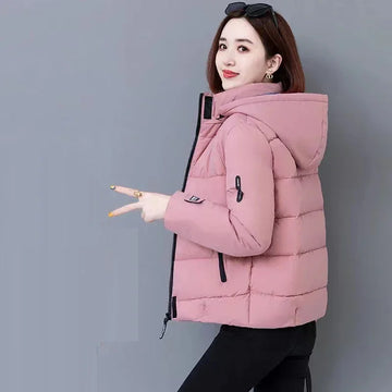 Thick Fleece Puffer Hooded Jacket Women