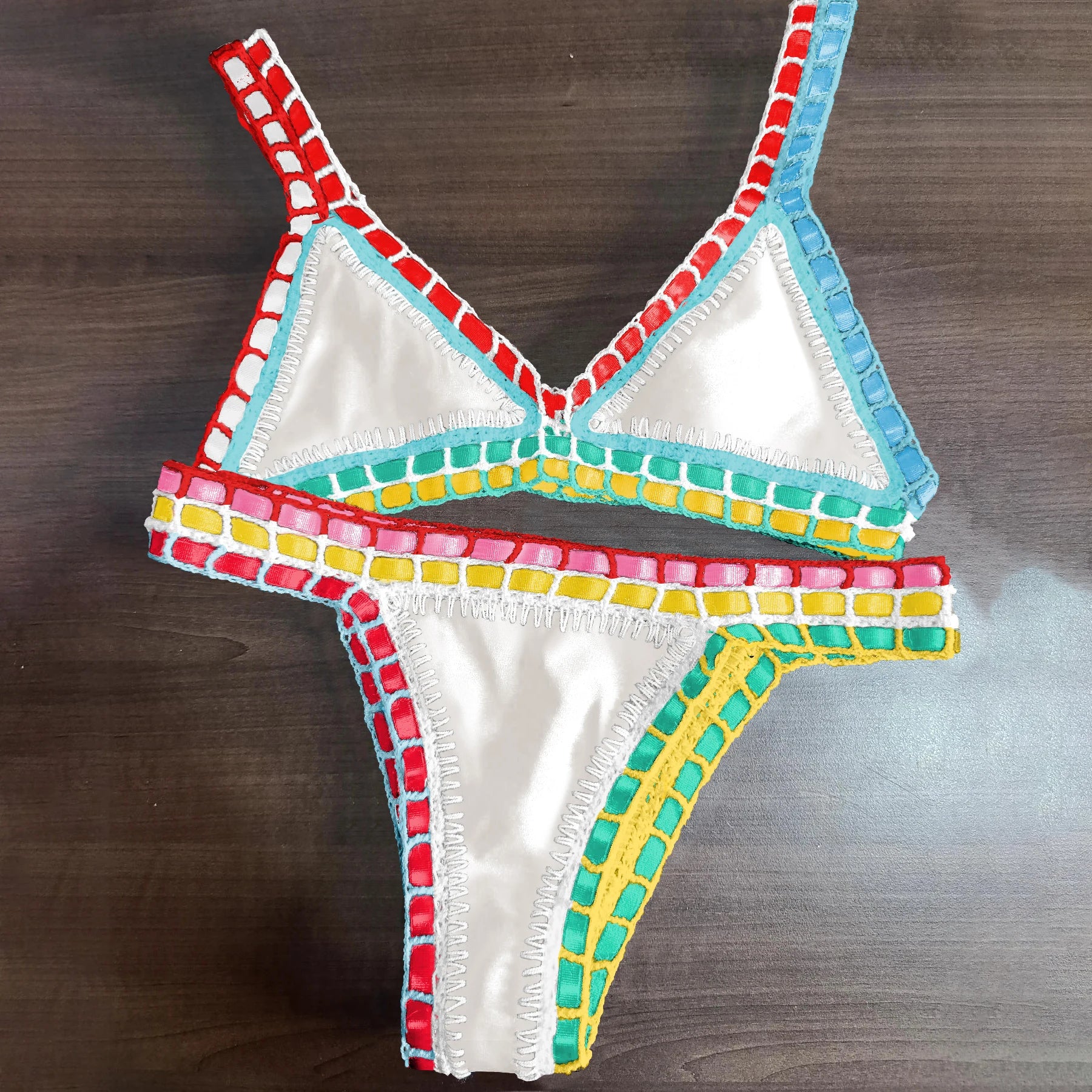 Pink Crochet Micro Bikini Set Women