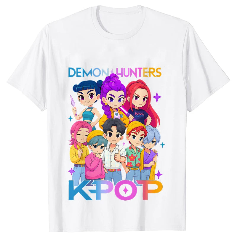 Kpop Oversized Demon Hunter Graphic T-Shirt Women