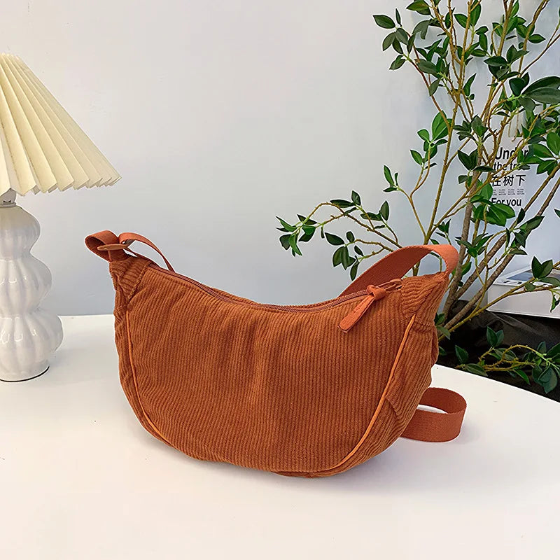 Corduroy Retro Hobos Shoulder Bag