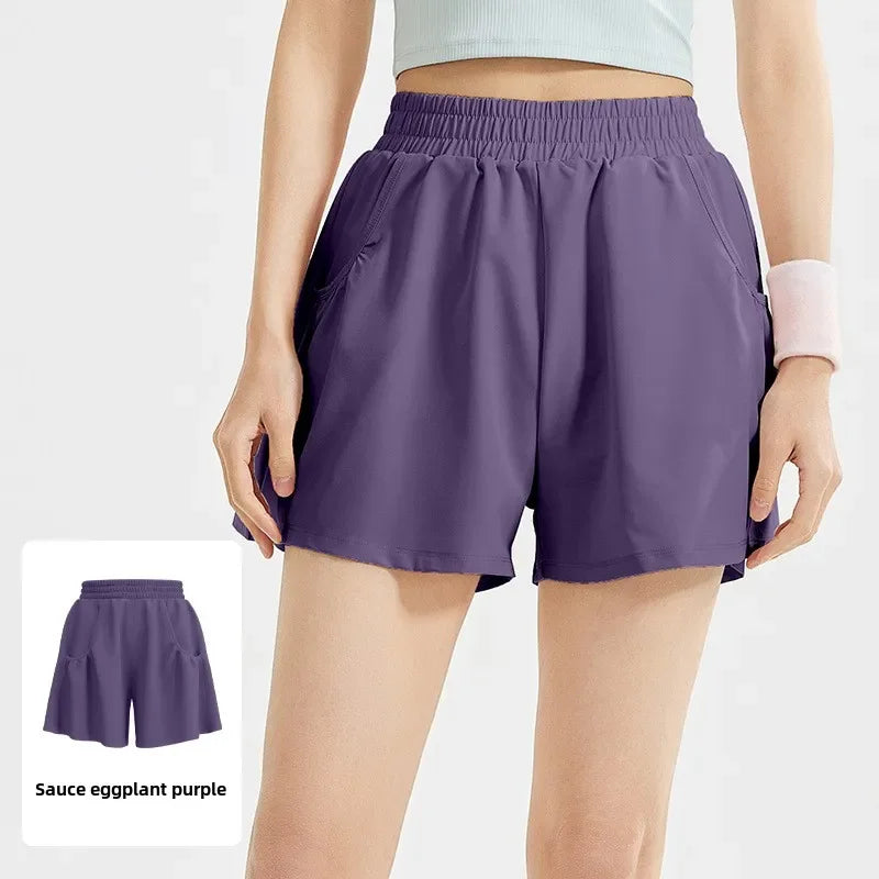 Women’s Yoga Elastic Pocket Gym Shorts
