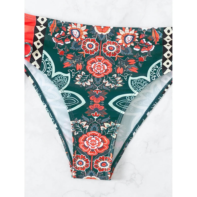 Plus Size Push-Up Floral Bikini Set Women