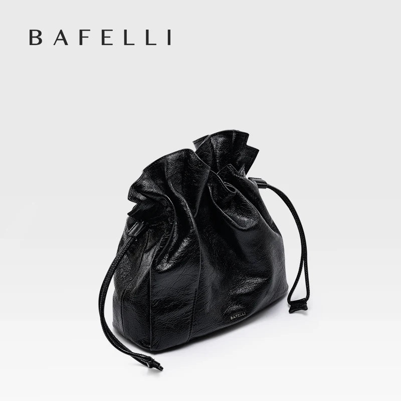 Bafelli Leather Casual Bucket Handbag