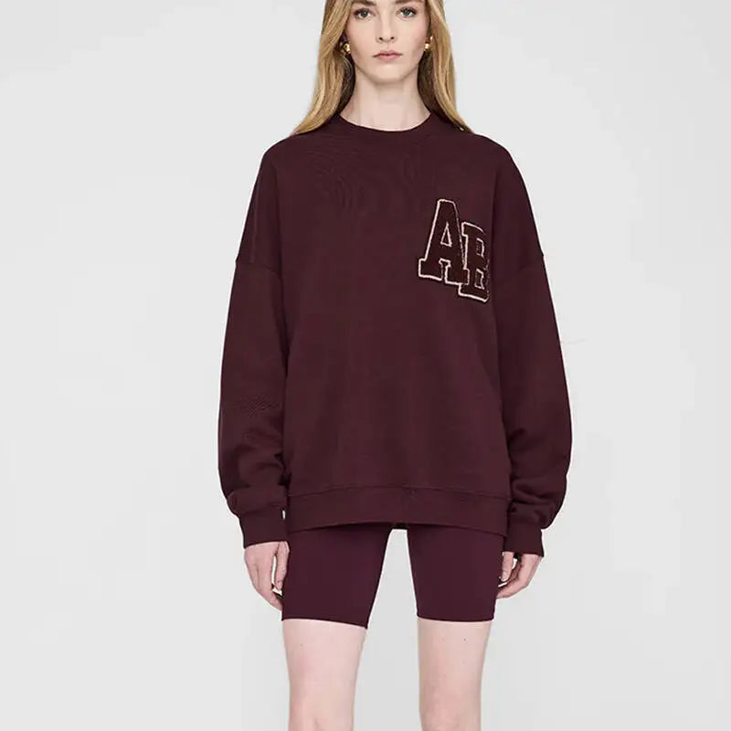 Embroidered Letter North American Niche Hoodie Women