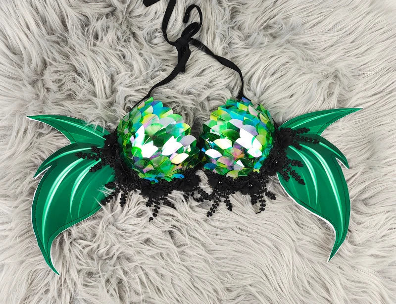 Large Cup Sequin Mermaid Bikini Top Women