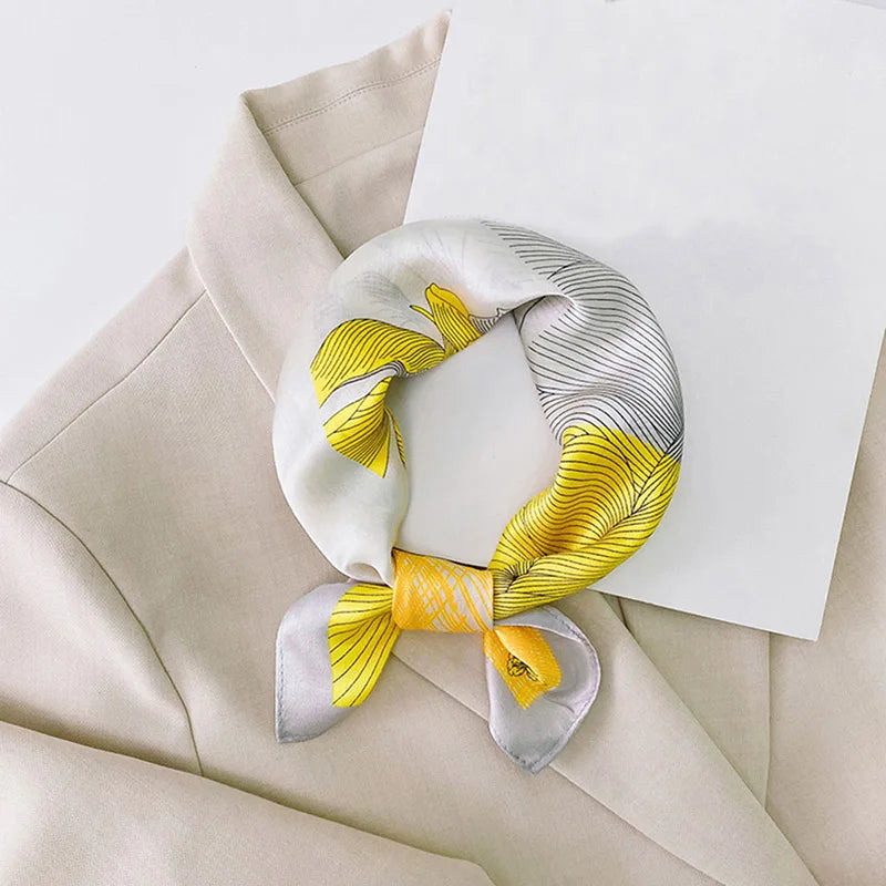 100% Silk Printed Neck Hair Scarf