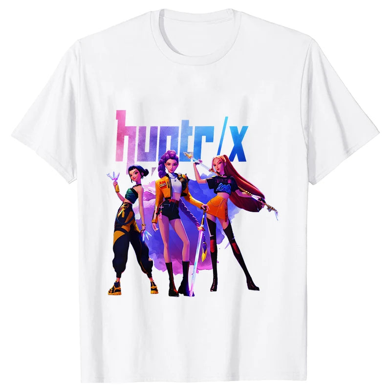 Kpop Oversized Demon Hunter Graphic T-Shirt Women