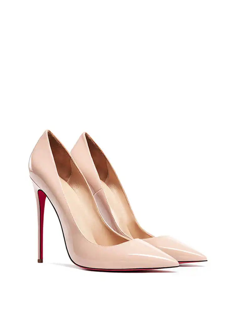 12cm Red Bottom Leather Pumps