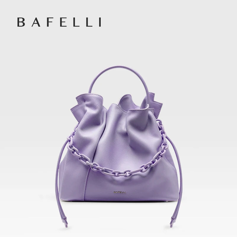 Bafelli Leather Casual Bucket Handbag