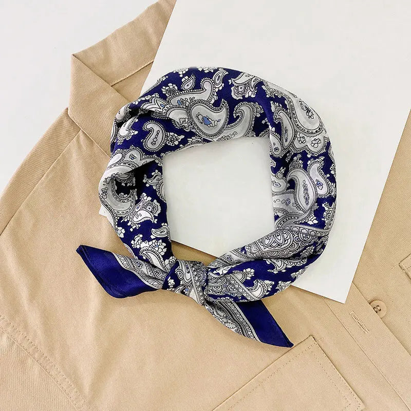 100% Silk Printed Neck Hair Scarf