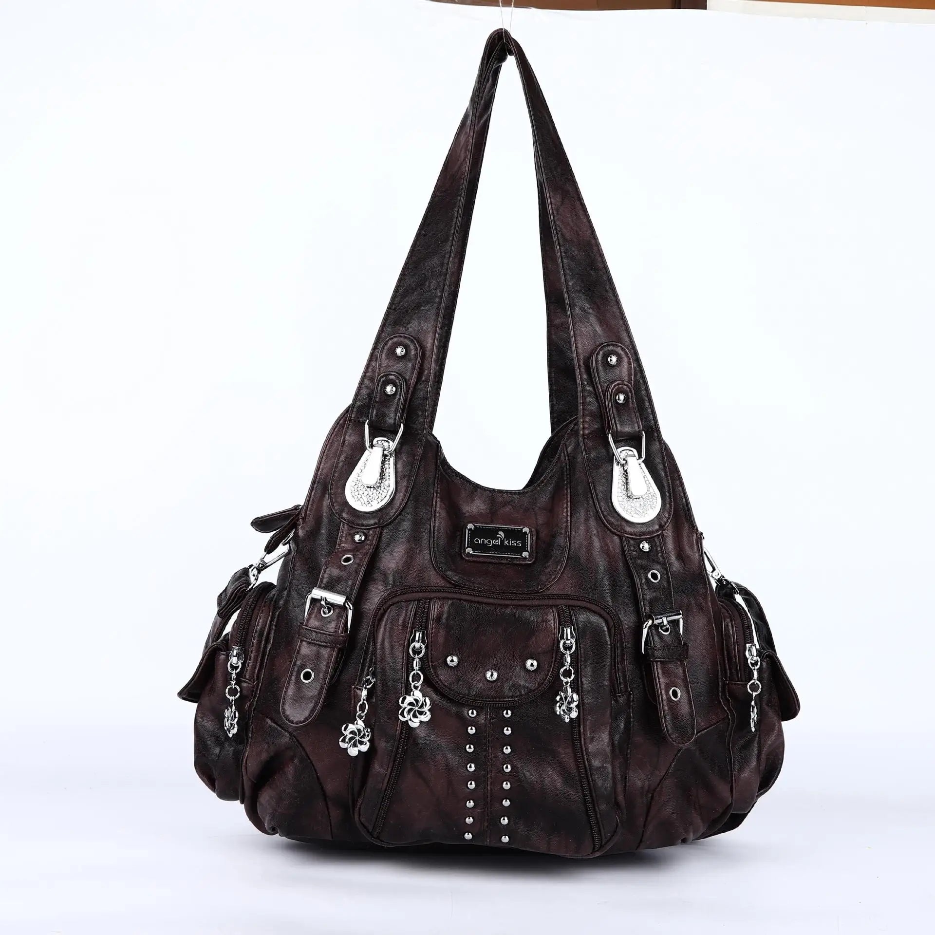 Angelkiss PU Leather Satchel Handbag