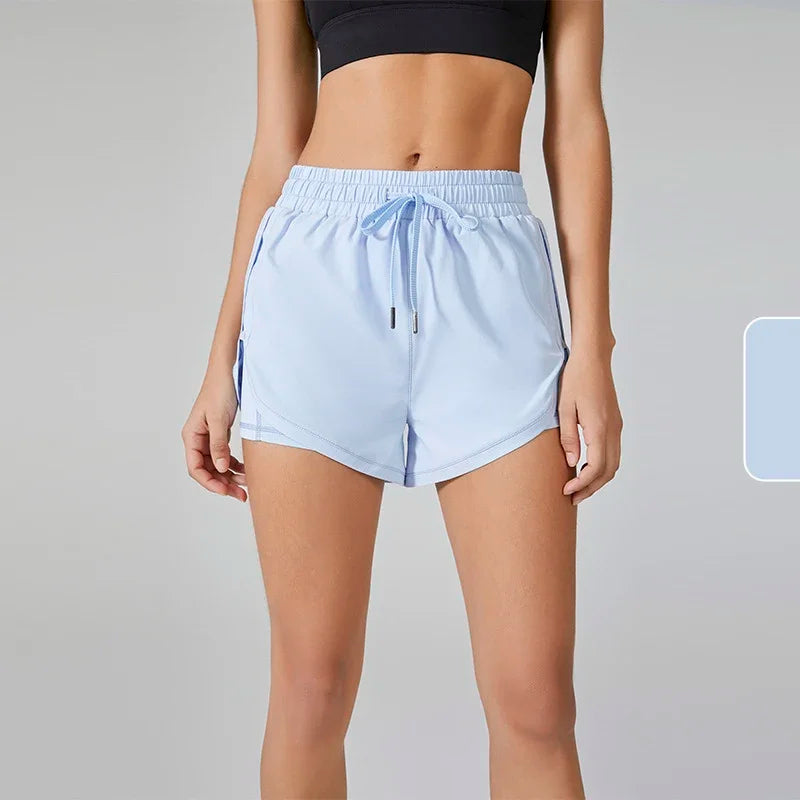 High Waist Double Layer Running Shorts