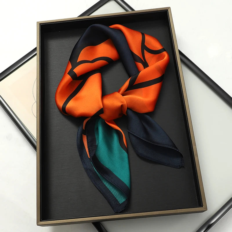 Luxury 60-Color Silk Square Scarf