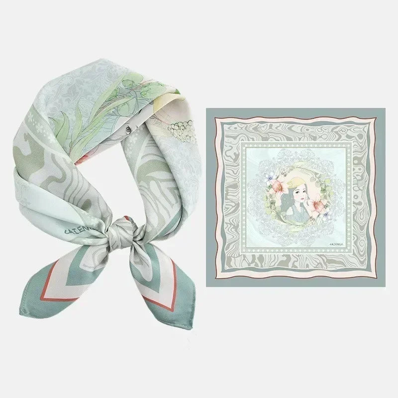 Summer Patterned Smooth Touch Silk Scarf
