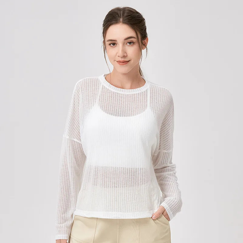 Loose-Fit Long Sleeve Yoga Top Women