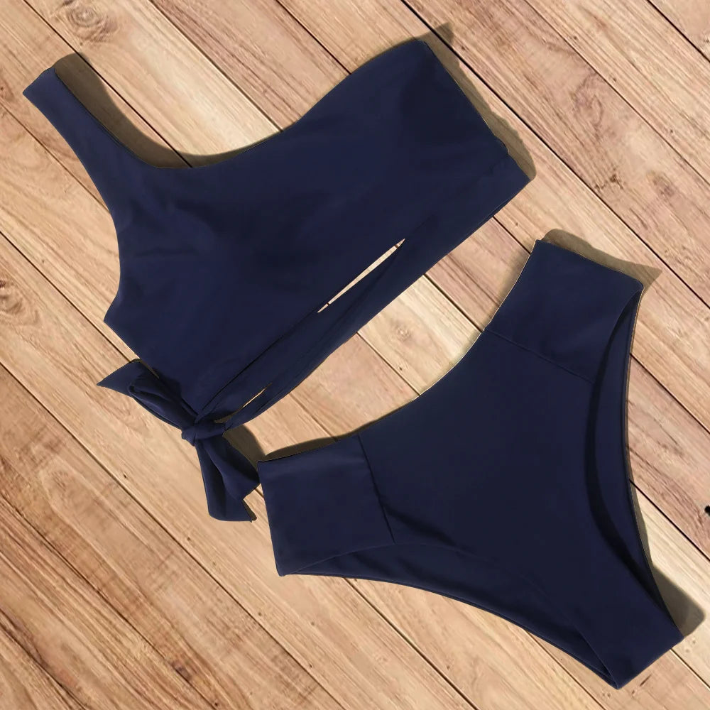 Leopard Push-Up One Shoulder Bikini Women