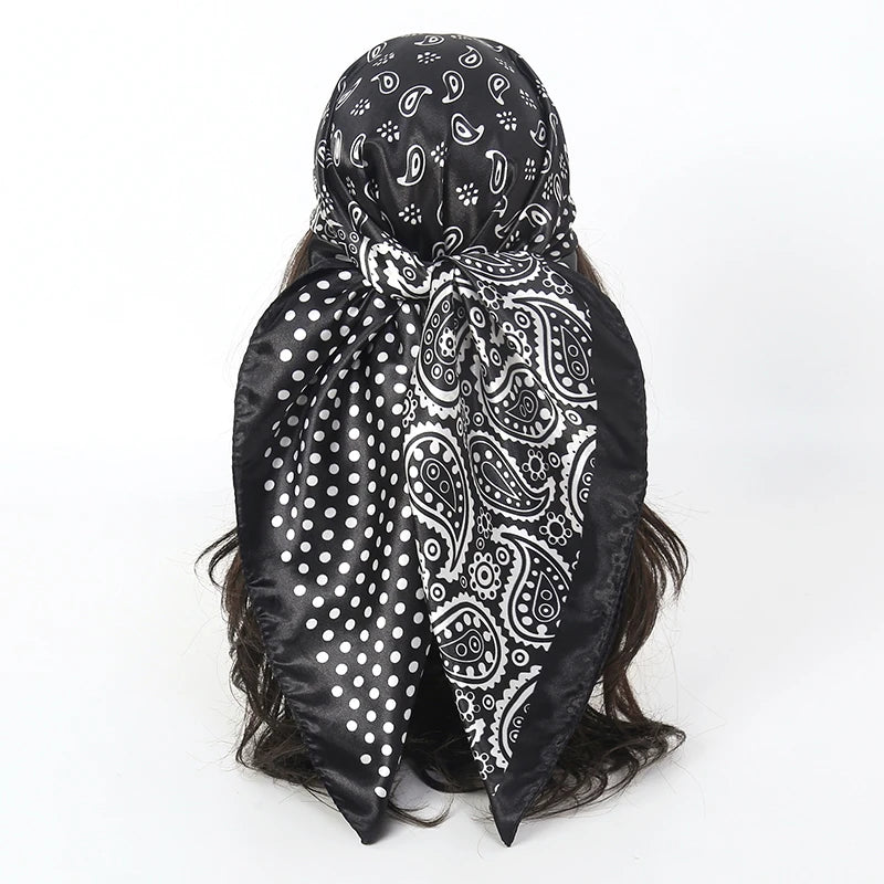 Satin Square Hijab Elegant Silk Neckerchief