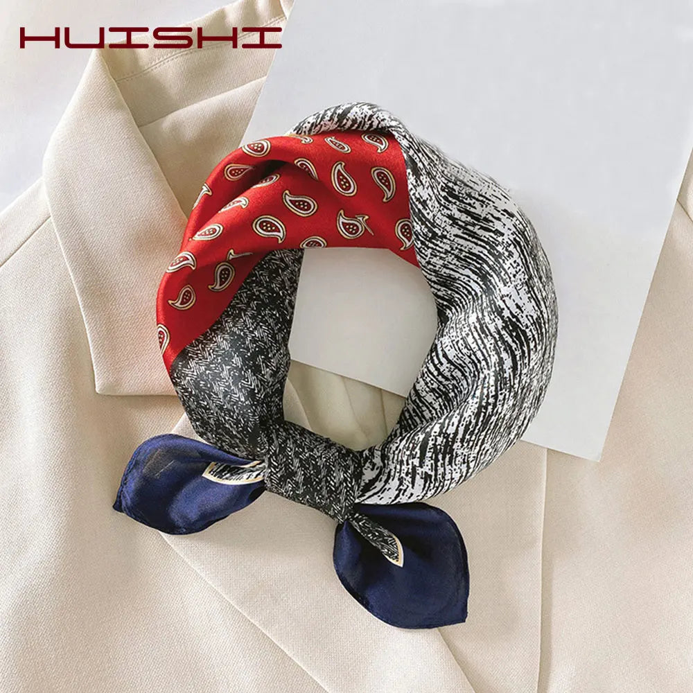100% Silk Printed Neck Hair Scarf