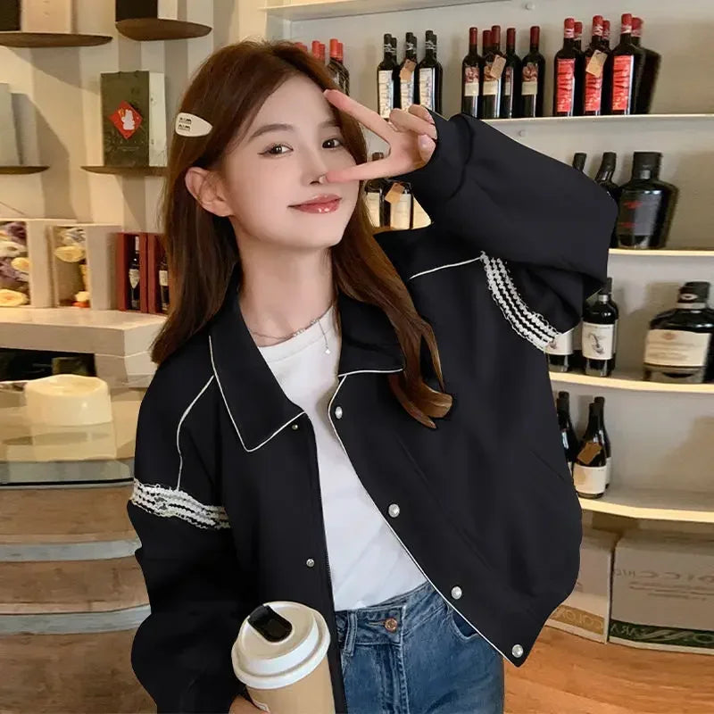 Korean Style Zip-Up Casual Jacket Women