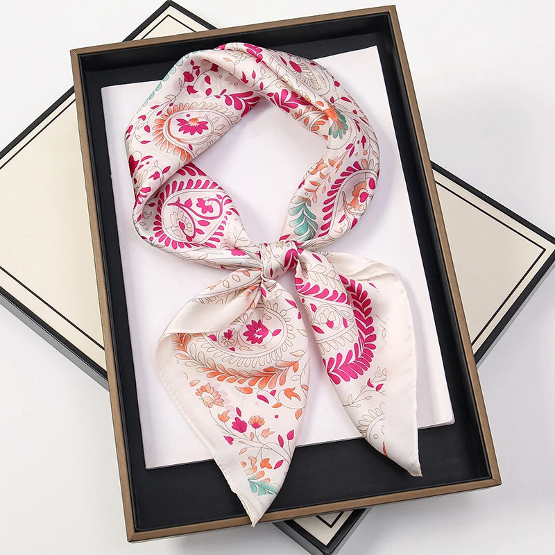 Luxury 60-Color Silk Square Scarf