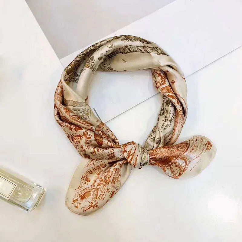 100% Silk Printed Neck Hair Scarf
