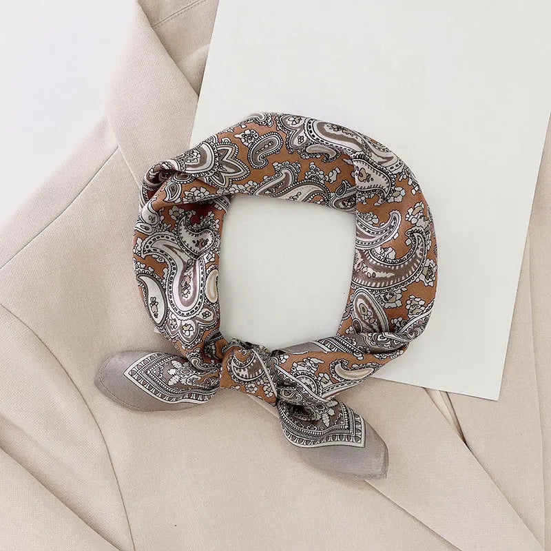 100% Silk Printed Neck Hair Scarf