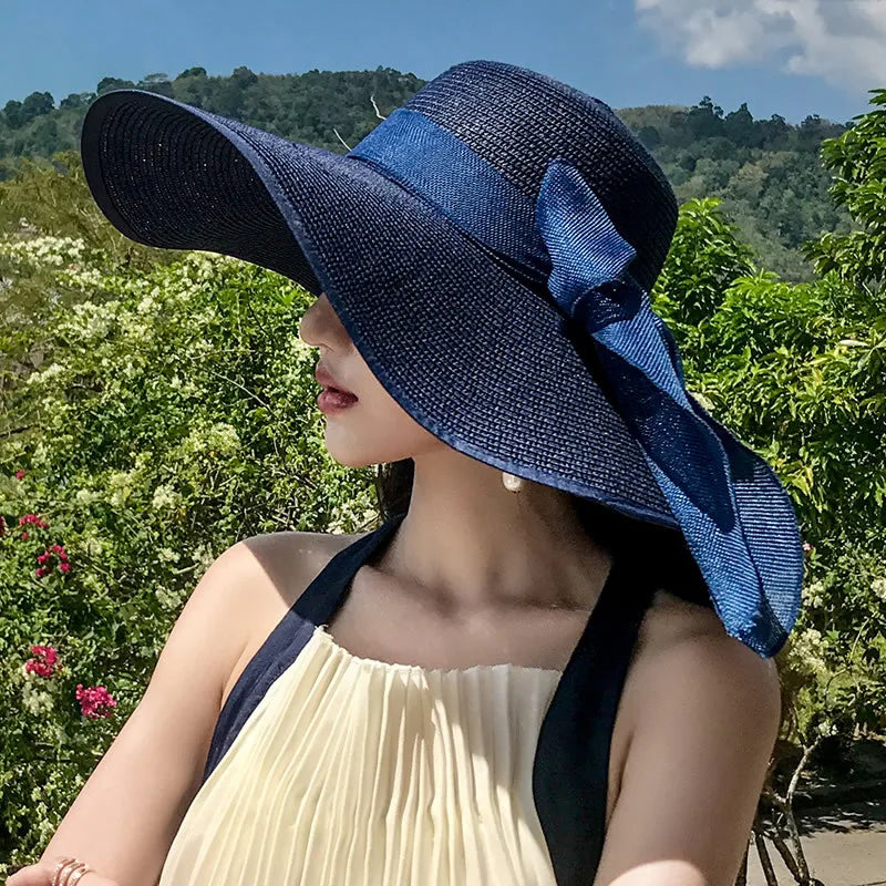 Women’s UV Protection Straw Summer Visor Hat