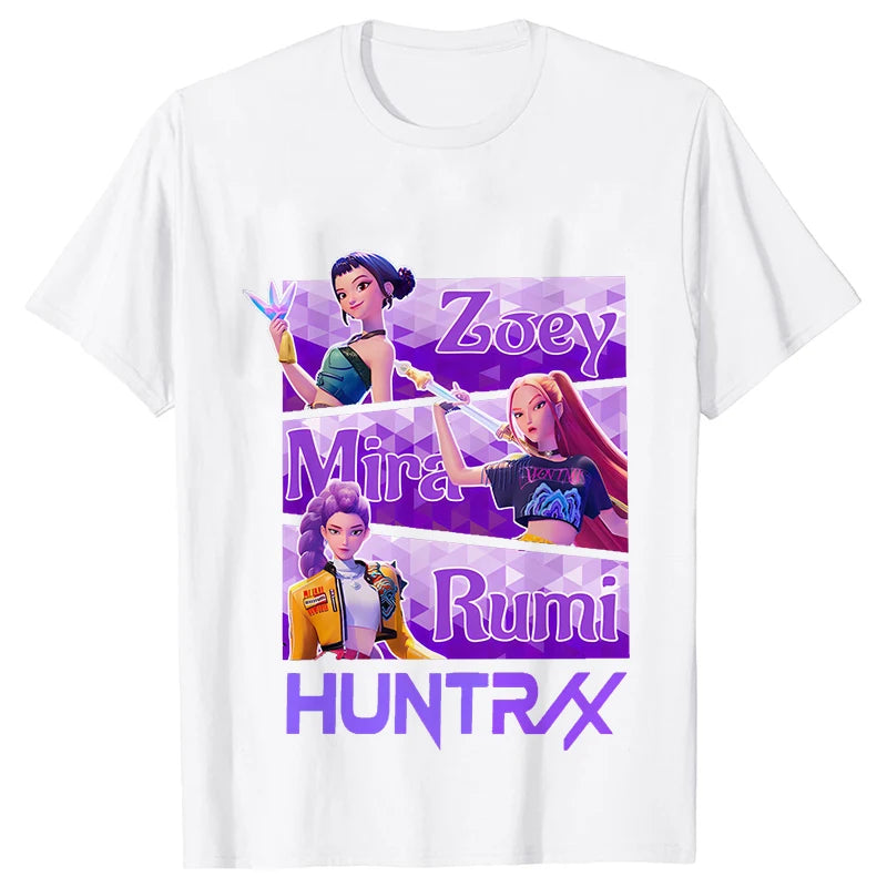 Kpop Oversized Demon Hunter Graphic T-Shirt Women