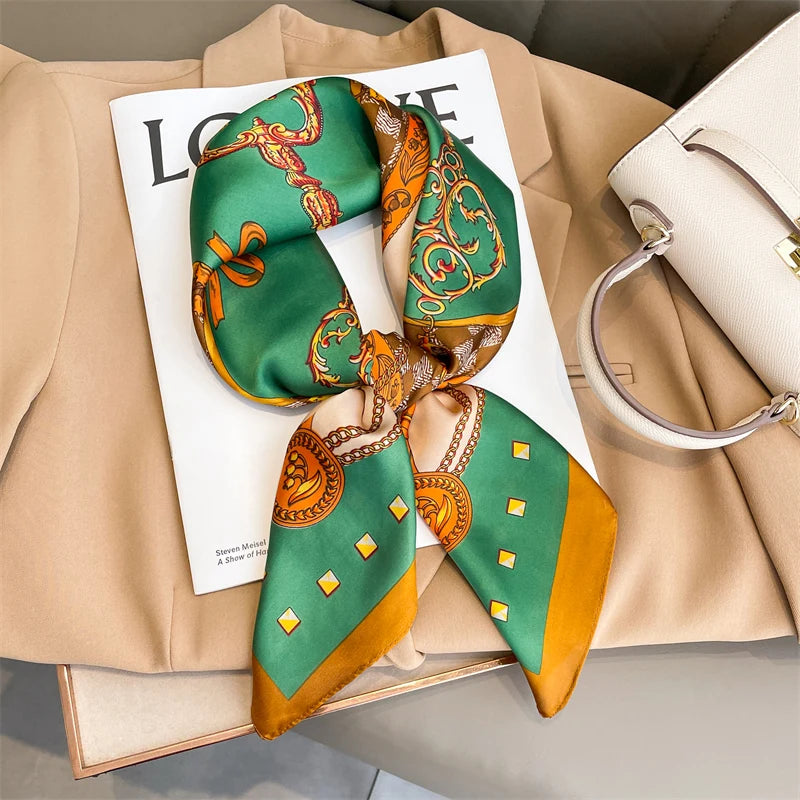 Luxury 60-Color Silk Square Scarf