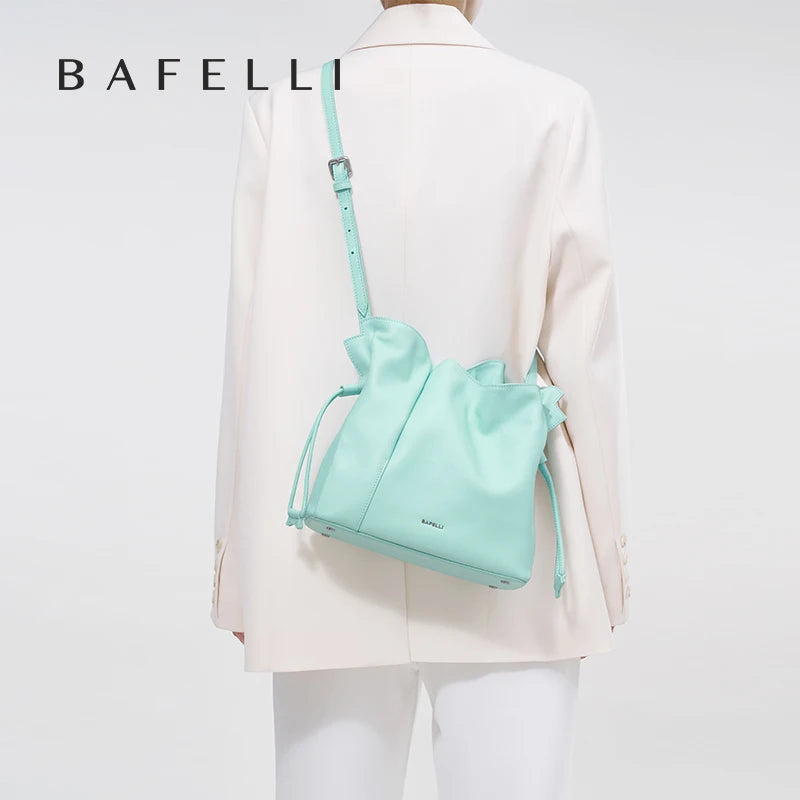 Bafelli Leather Casual Bucket Handbag