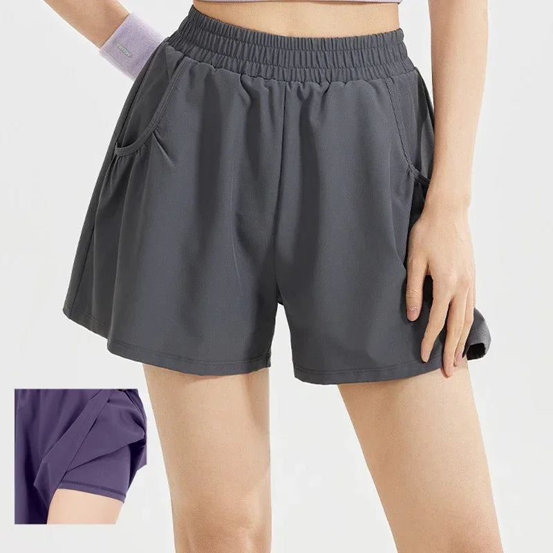 Women’s Yoga Elastic Pocket Gym Shorts