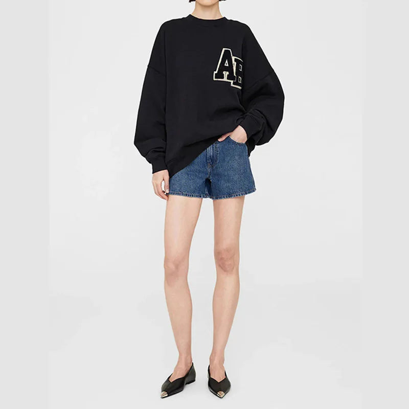 Embroidered Letter North American Niche Hoodie Women