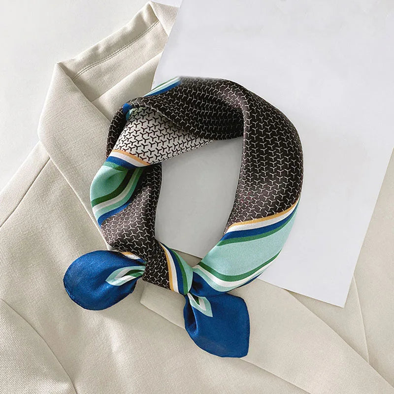 100% Silk Printed Neck Hair Scarf