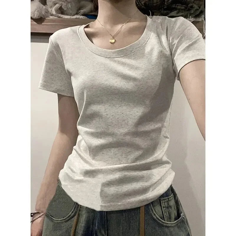 100% Cotton Summer Short Sleeve T-Shirt Women
