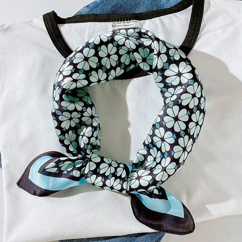 100% Silk Printed Neck Hair Scarf