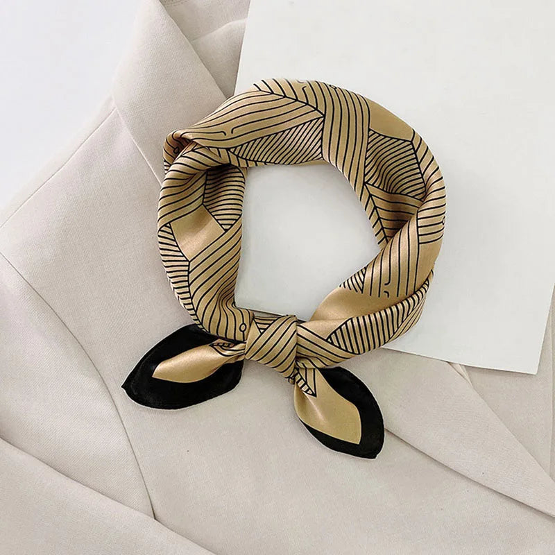 100% Silk Printed Neck Hair Scarf