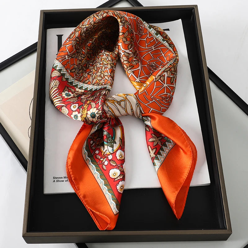 Luxury Silk Feel Square Head Scarf 70×70cm