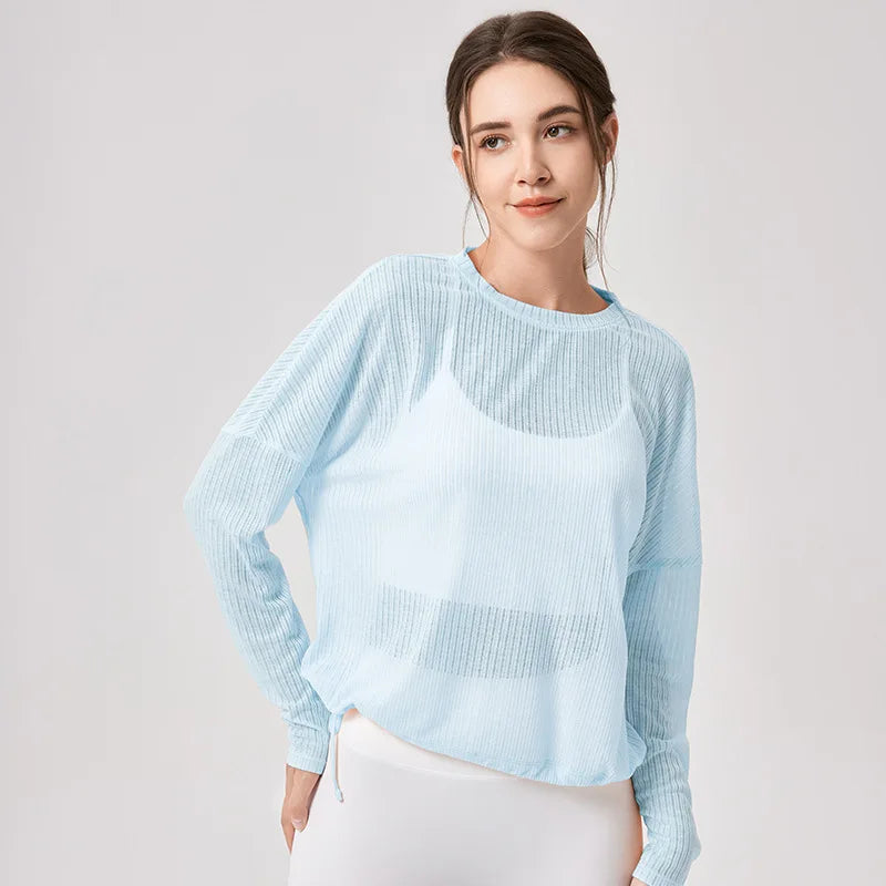 Loose-Fit Long Sleeve Yoga Top Women