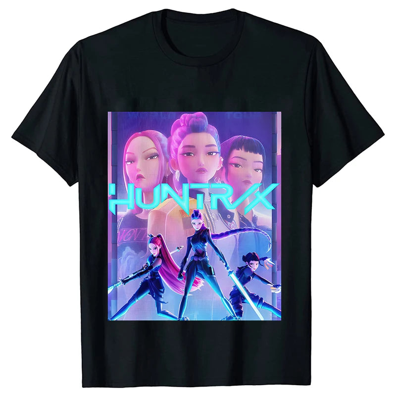 Kpop Oversized Demon Hunter Graphic T-Shirt Women