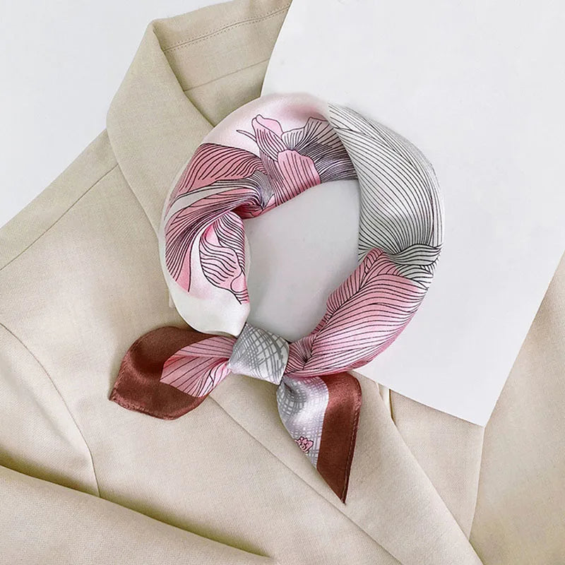 100% Silk Printed Neck Hair Scarf