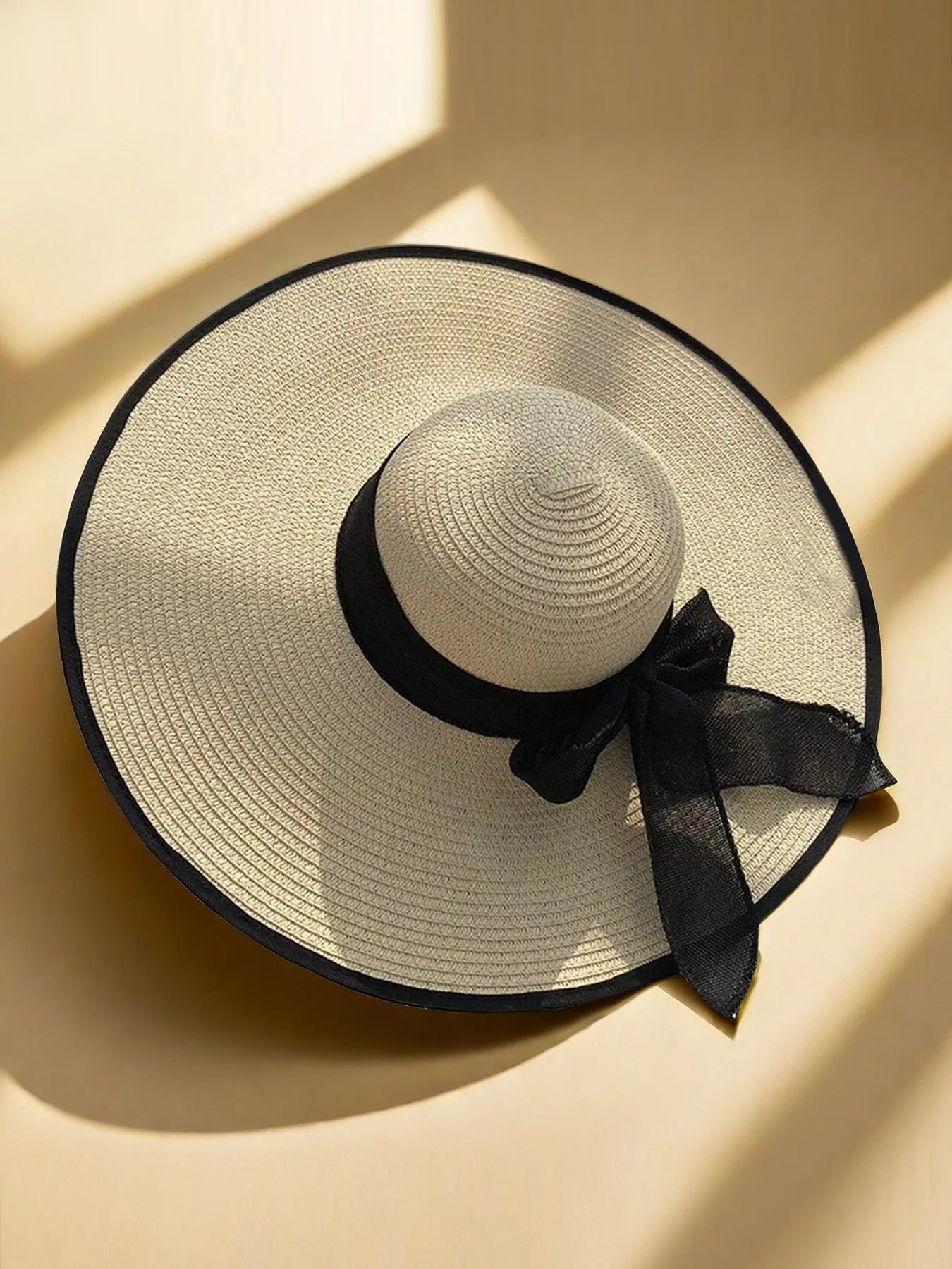 Foldable Large Brim Straw Beach Hat Women