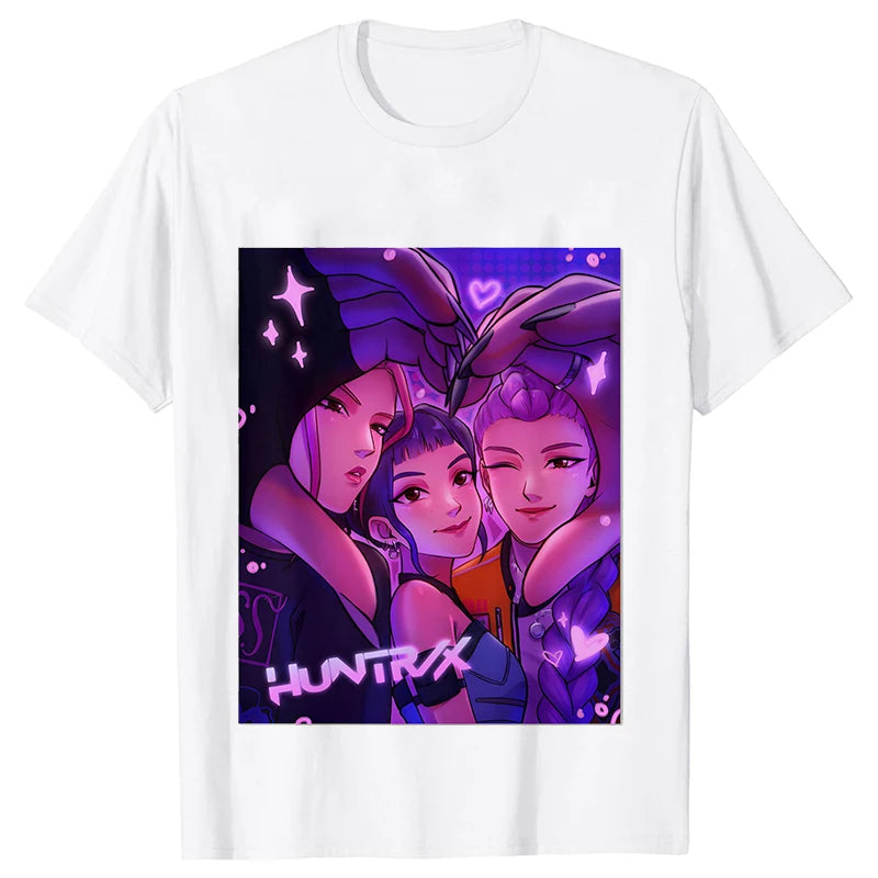 Kpop Oversized Demon Hunter Graphic T-Shirt Women