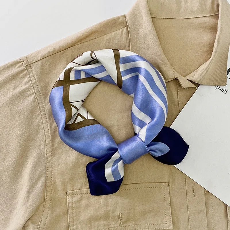 100% Silk Printed Neck Hair Scarf