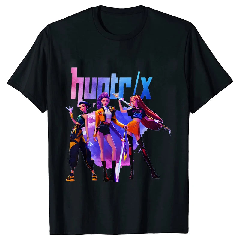 Kpop Oversized Demon Hunter Graphic T-Shirt Women